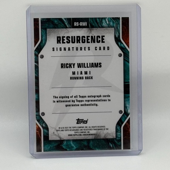 🔥 SOLD 🔥 Ricky Williams Autographed Football Card - Picture 2 of 2